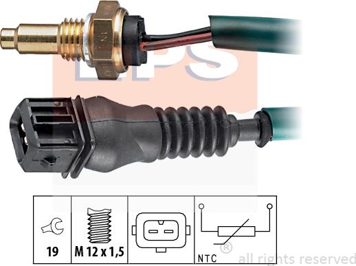 MDR EPS-1830 237 - Датчик, температура охолоджуючої рідини autocars.com.ua