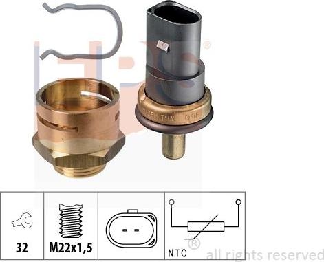 MDR EPS-1830 278K - Датчик, температура охолоджуючої рідини autocars.com.ua