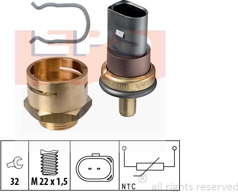 MDR EPS-1830 278K - Датчик, температура охолоджуючої рідини autocars.com.ua