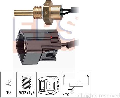 MDR EPS-1830 304 - Датчик, температура охолоджуючої рідини autocars.com.ua