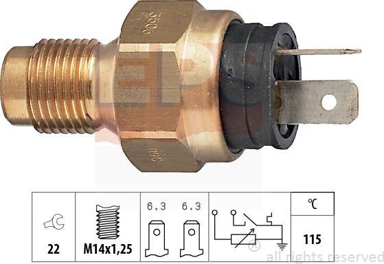 MDR EPS-1830 506 - Датчик, температура охолоджуючої рідини autocars.com.ua