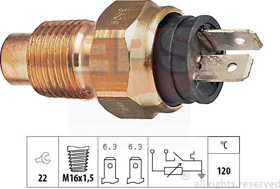 MDR EPS-1830 509 - Датчик, температура охолоджуючої рідини autocars.com.ua