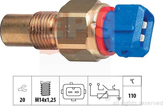 MDR EPS-1830 521 - Датчик, температура охолоджуючої рідини autocars.com.ua