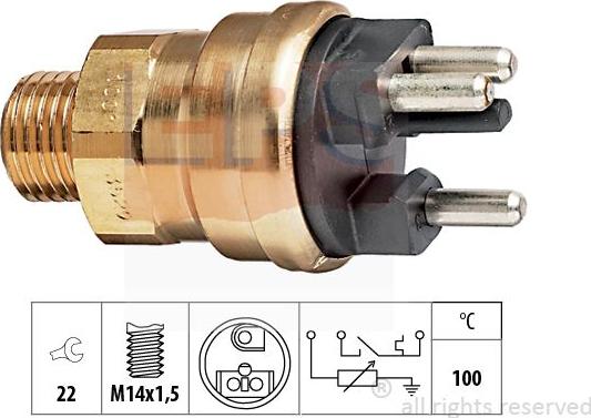 MDR EPS-1830 529 - Датчик, температура охолоджуючої рідини autocars.com.ua