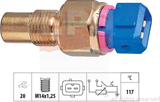 MDR EPS-1830 553 - Датчик, температура охолоджуючої рідини autocars.com.ua