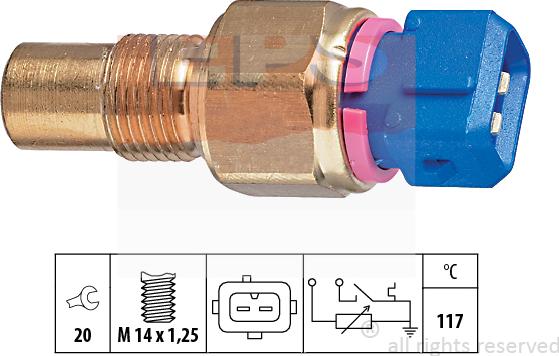 MDR EPS-1830 553 - Датчик, температура охолоджуючої рідини autocars.com.ua