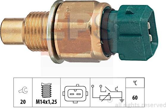 MDR EPS-1830 560 - Датчик, температура охолоджуючої рідини autocars.com.ua