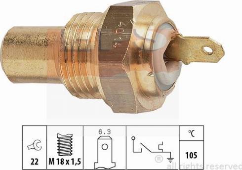 MDR EPS-1840 014 - Датчик, температура охолоджуючої рідини autocars.com.ua