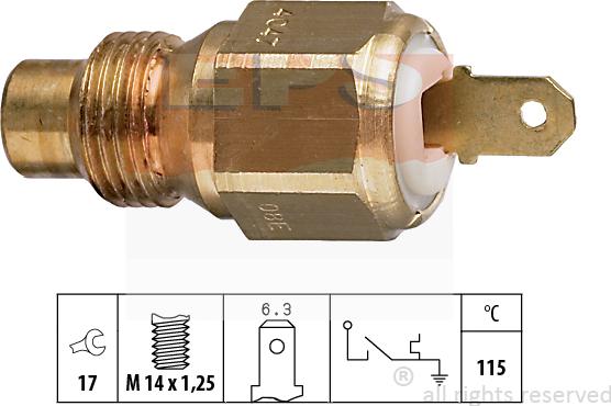 MDR EPS-1840 047 - Датчик, температура охолоджуючої рідини autocars.com.ua
