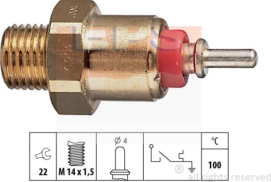 MDR EPS-1840 069 - Датчик, температура охолоджуючої рідини autocars.com.ua