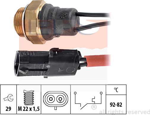 MDR EPS-1850 045 - Термовимикач, вентилятор радіатора / кондиціонера autocars.com.ua