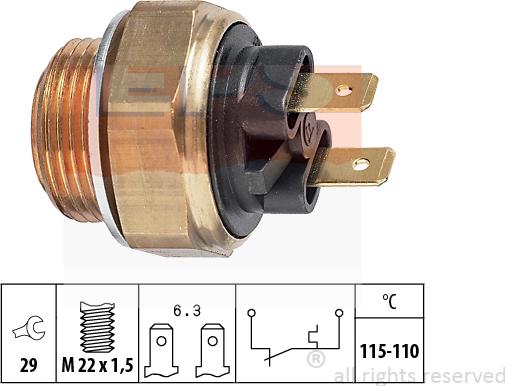 MDR EPS-1850 135 - Термовыключатель, вентилятор радиатора / кондиционера autodnr.net