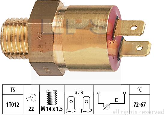 MDR EPS-1850 142 - Термовимикач, вентилятор радіатора / кондиціонера autocars.com.ua