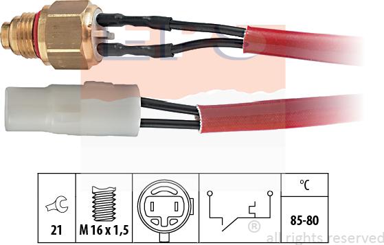 MDR EPS-1850 150 - Термовимикач, вентилятор радіатора / кондиціонера autocars.com.ua