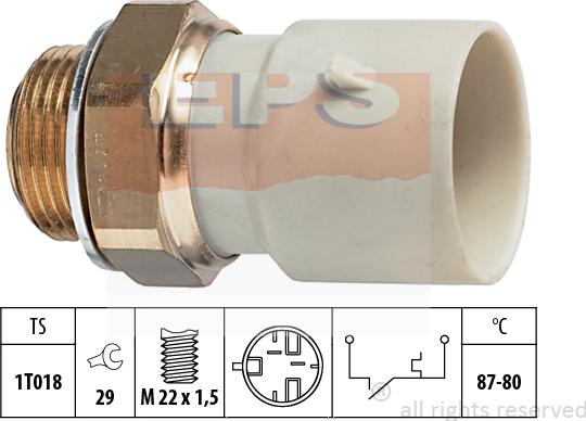 MDR EPS-1850 271 - Термовимикач, вентилятор радіатора / кондиціонера autocars.com.ua