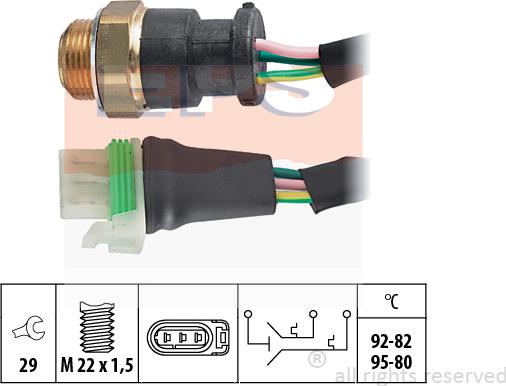 MDR EPS-1850 618 - Термовимикач, вентилятор радіатора / кондиціонера autocars.com.ua