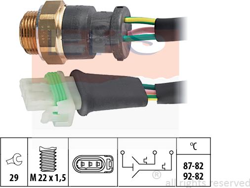MDR EPS-1850 661 - Термовимикач, вентилятор радіатора / кондиціонера autocars.com.ua
