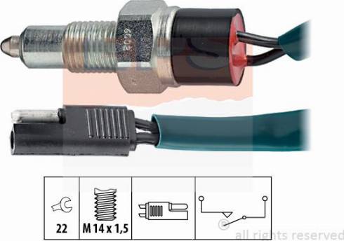 MDR EPS-1860 002 - Датчик, контактний перемикач, фара заднього ходу autocars.com.ua