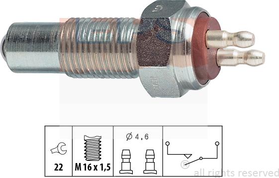 MDR EPS-1860 006 - Датчик, контактний перемикач, фара заднього ходу autocars.com.ua