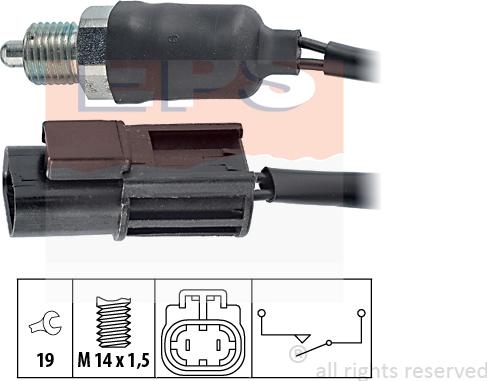 MDR EPS-1860 116 - Датчик, контактний перемикач, фара заднього ходу autocars.com.ua