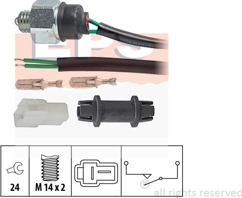 MDR EPS-1860 225 - Датчик, контактний перемикач, фара заднього ходу autocars.com.ua