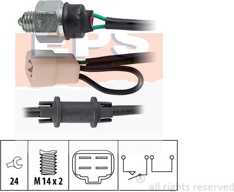 MDR EPS-1860 229 - Датчик, контактний перемикач, фара заднього ходу autocars.com.ua