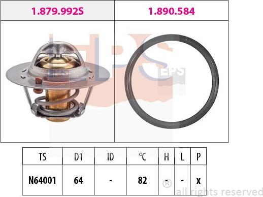 MDR EPS-1879 992 - Термостат, охолоджуюча рідина autocars.com.ua