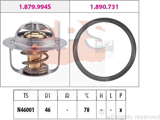 MDR EPS-1879 993 - Термостат, охолоджуюча рідина autocars.com.ua