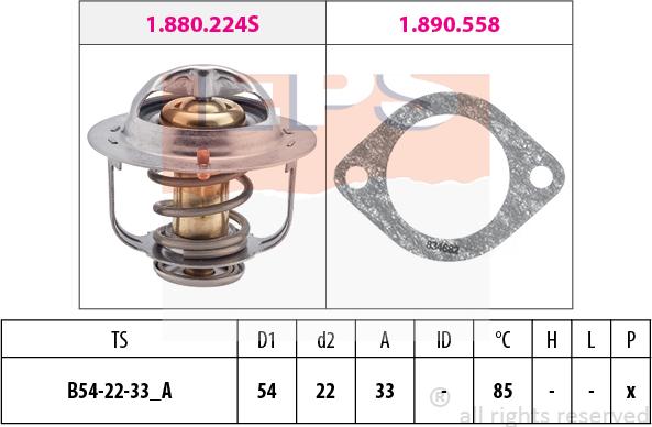 MDR EPS-1880 224 - Термостат, охлаждающая жидкость autodnr.net