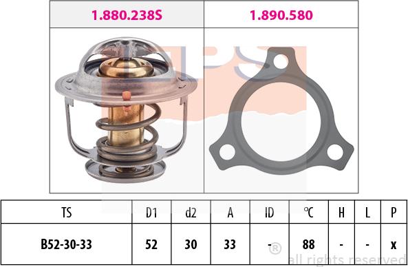 MDR EPS-1880 238 - Термостат, охолоджуюча рідина autocars.com.ua