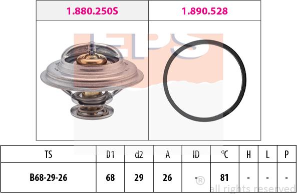 MDR EPS-1880 250 - Термостат, охолоджуюча рідина autocars.com.ua