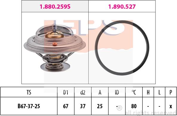 MDR EPS-1880 259 - Термостат, охолоджуюча рідина autocars.com.ua