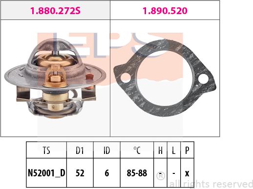 MDR EPS-1880 272 - Термостат, охолоджуюча рідина autocars.com.ua