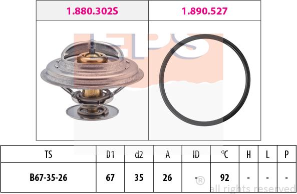 MDR EPS-1880 302 - Термостат, охолоджуюча рідина autocars.com.ua