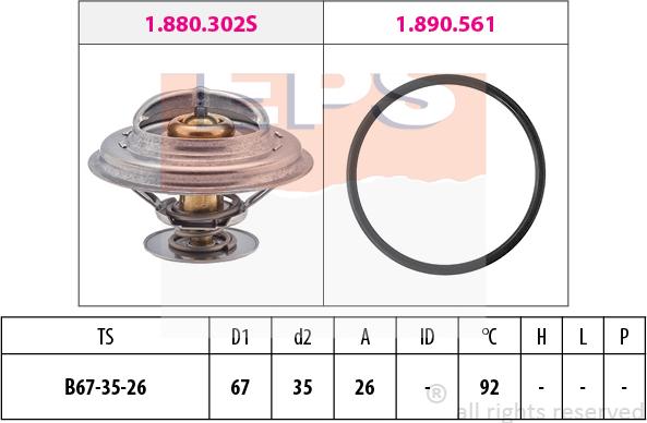 MDR EPS-1880 303 - Термостат, охолоджуюча рідина autocars.com.ua