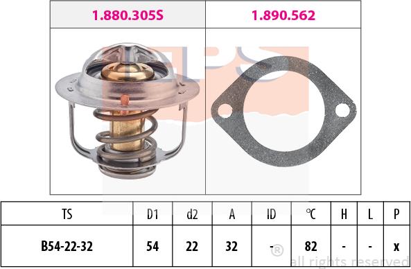 MDR EPS-1880 306 - Термостат, охолоджуюча рідина autocars.com.ua