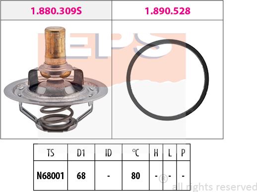 MDR EPS-1880 309 - Термостат, охолоджуюча рідина autocars.com.ua