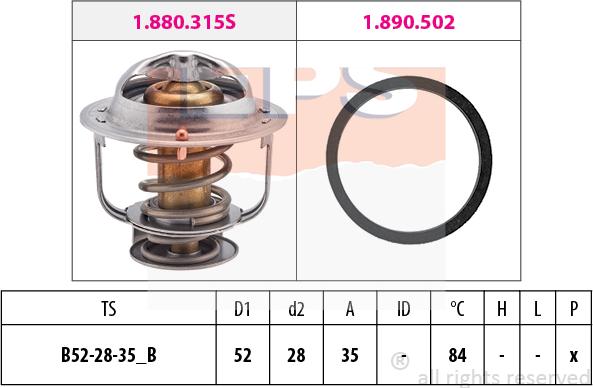 MDR EPS-1880 315 - Термостат, охлаждающая жидкость autodnr.net