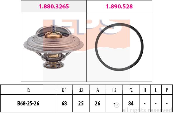 MDR EPS-1880 326 - Термостат, охолоджуюча рідина autocars.com.ua