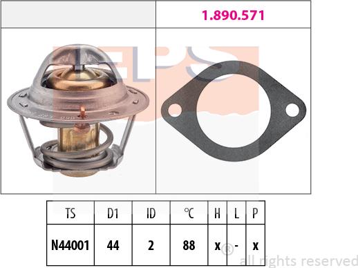 MDR EPS-1880 369 - Термостат, охлаждающая жидкость autodnr.net