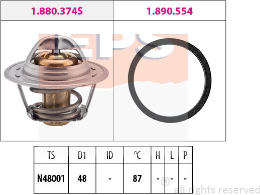 MDR EPS-1880 374 - Термостат, охлаждающая жидкость autodnr.net