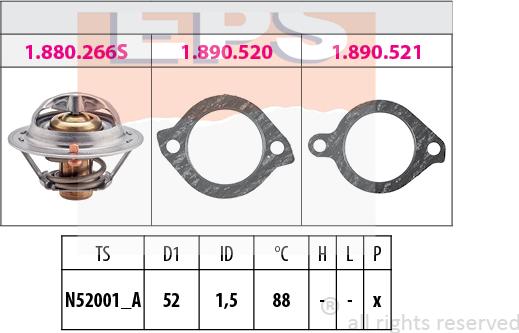 MDR EPS-1880 384 - Термостат, охолоджуюча рідина autocars.com.ua