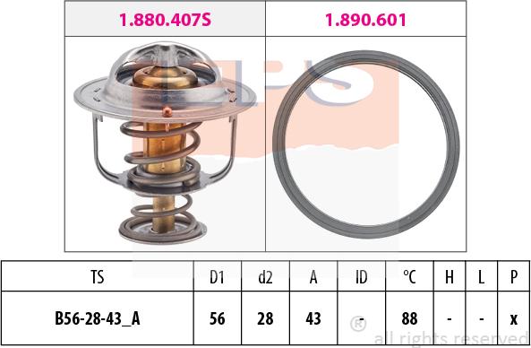 MDR EPS-1880 408 - Термостат, охолоджуюча рідина autocars.com.ua