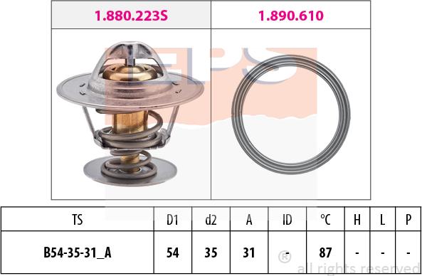 MDR EPS-1880 435 - Термостат, охолоджуюча рідина autocars.com.ua