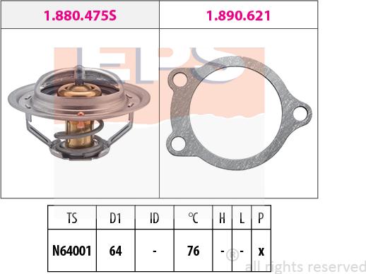 MDR EPS-1880 475 - Термостат, охолоджуюча рідина autocars.com.ua