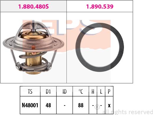 MDR EPS-1880 480 - Термостат, охолоджуюча рідина autocars.com.ua