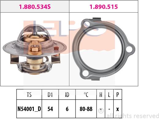 MDR EPS-1880 534 - Термостат, охолоджуюча рідина autocars.com.ua