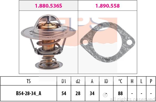 MDR EPS-1880 536 - Термостат, охолоджуюча рідина autocars.com.ua