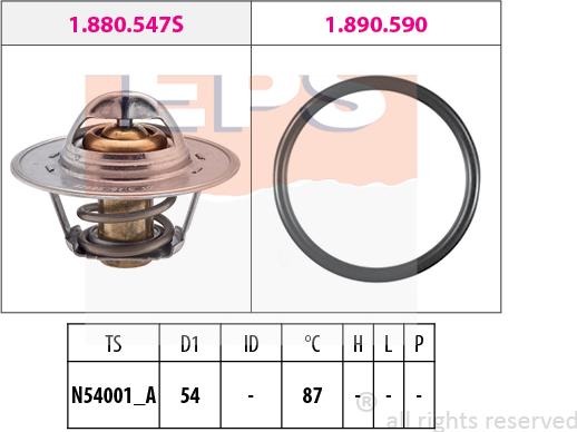 MDR EPS-1880 547 - Термостат, охолоджуюча рідина autocars.com.ua