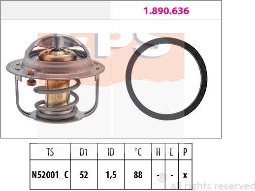 MDR EPS-1880 554 - Термостат, охолоджуюча рідина autocars.com.ua